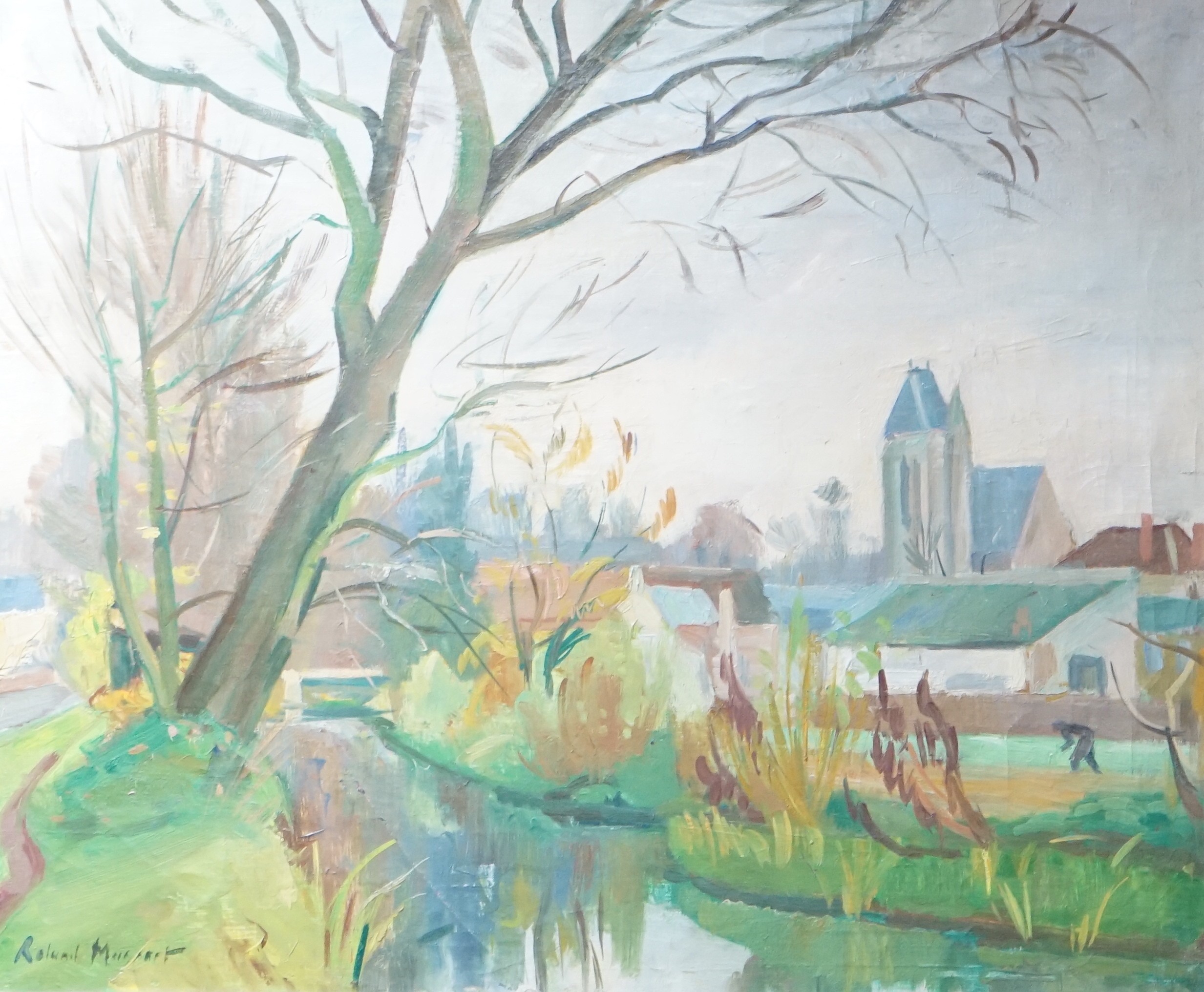 Roland Marie Mascart (French, b.1909), oil on canvas, 'Morigny en Novembre', signed and inscribed verso, 53 x 64cm